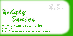 mihaly danics business card